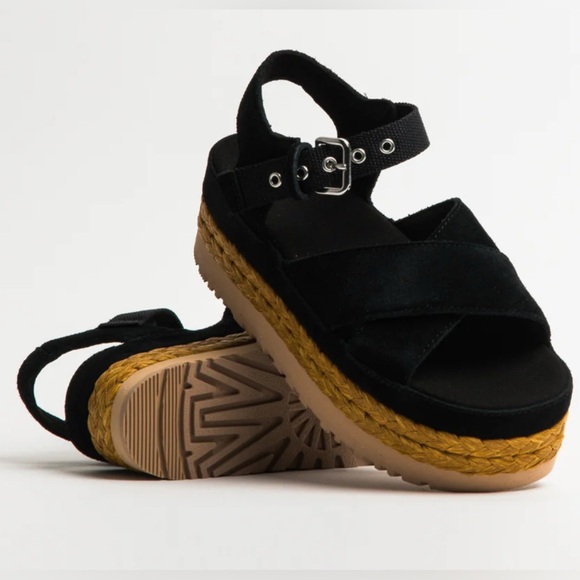 UGG Aubrey Ankle Platform Sandals – Black – Size US 9 - Picture 1 of 16